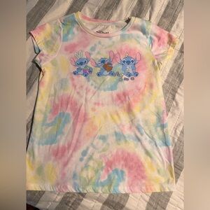 Easter Disney Pastel Tie-Dye Kids Tee with Stitch